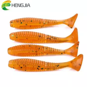 HENGJIA, 5 шт., мягкие рыболовные приманки с Т-образным хвостом, ПВХ, личинка, наживка для дождевых червей, рыболовные снасти 5pc красный