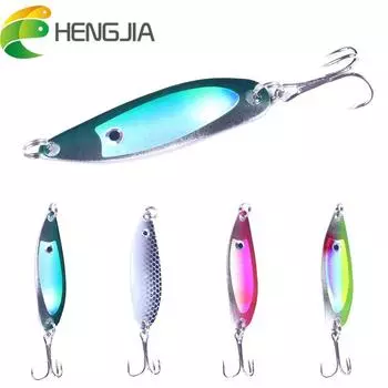 Hengjia Рыболовная приманка Ложка 6,5 г/5 см Лазерная металлическая приманка Искусственная форель Приманки для щуки 4pc sent as picture