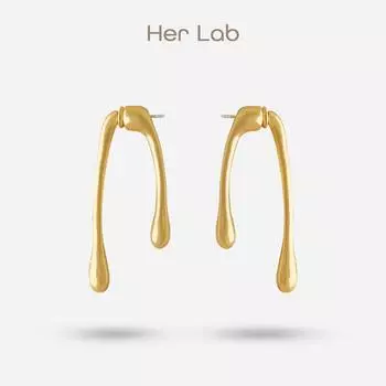 Her Lab | серьги необычного дизайна | красивые | аксессуары 925 | Лучший подарок | шкатулка для украшений