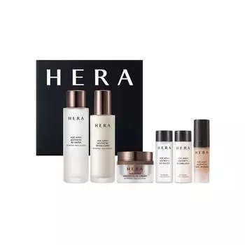 Hera Набор из 3 предметов Age Away Esthetic (150 мл воды + 120 мл эмульсии + 25 мл сливок), Корейская косметика