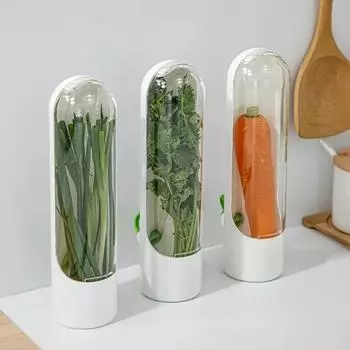 Herb Saver Premium Herb Storage сохраняет зелень и овощи свежими. Premium Herb Keeper Clear Spice Fridge Preserver Storage