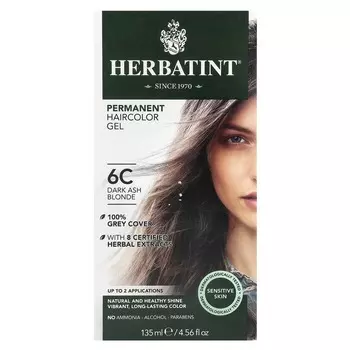 Herbatint, Стойкая гель-краска для волос, 6C Темно-пепельный блондин, 5,75 жидких унций (170 мл)