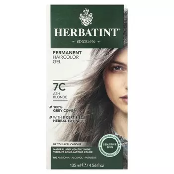 Herbatint, Стойкая гель-краска для волос, 7C, пепельно-русый, 4,56 жидких унций (135 мл)