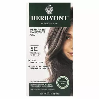 Herbatint, Стойкий гель-краситель, 5C, Светло-пепельно-каштановый, 4,56 жидких унций (135 мл)