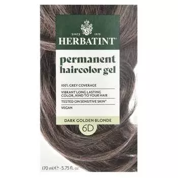 Herbatint, Стойкий гель-краситель, 6D, Темно-золотистый блондин, 5,75 жидких унций (170 мл)