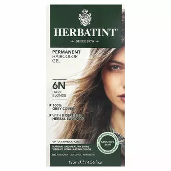 Herbatint, Стойкий гель-краситель, 6N, Темно-русый, 4,56 жидких унций (135 мл)