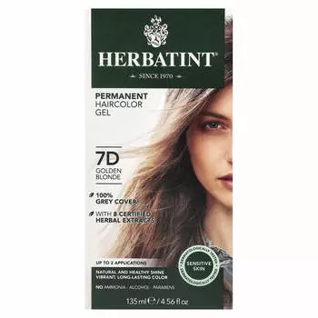 Herbatint, Стойкий гель-краситель, 7D, золотисто-русый, 4,56 жидких унций (135 мл)