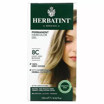 Herbatint, Стойкий гель-краситель, 8C, Светло-пепельный блондин, 4,56 жидких унций (135 мл)