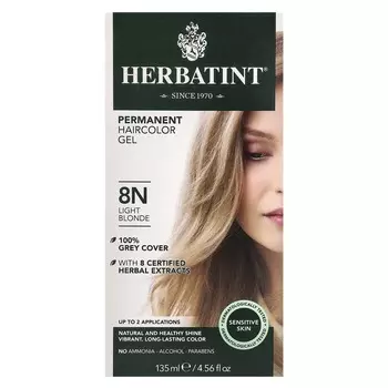 Herbatint, Стойкий гель-краситель, 8N, Светло-русый, 4,56 жидких унций (135 мл)