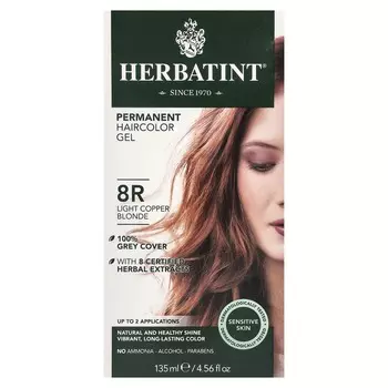 Herbatint, Стойкий гель-краситель, 8R, Светло-медный блондин, 4,56 жидких унций (135 мл)