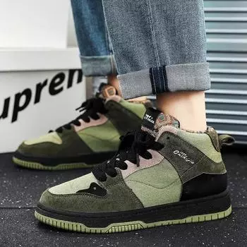 Heren Schoenen 2024 осень новая мода шнуровка мужские вулканизированные туфли зимние теплые кроссовки для мужчин легкие удобные мужские туфли на плоской подошве 39 чёрный
