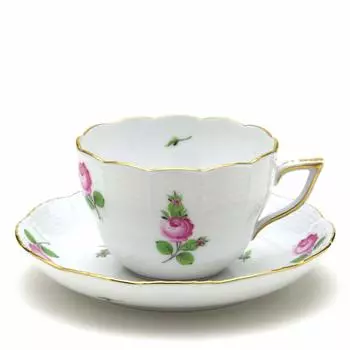 Herend cup saucer Petit Rose porcelain tableware Dual-purpose (coffee/tea) & (00730) (PR) Hand-painted [item]