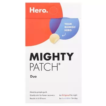 Hero Cosmetics, Mighty Patch Duo, 6 оригинальных патчей + 6 невидимых патчей