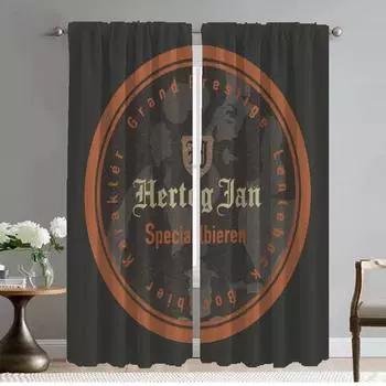 HERTOG JAN Kitchen Curtains 2 Pieces Window Curtain for Room 2 Panel Partition Tulle for Bedroom Shades Home Interior Curtains W50xH70cmx2pcs-CL