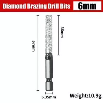 Hexagonal Shank Dry Ceramic Tile Hole Saw Granite Hand Tool for Drilling and Grinding 6mm