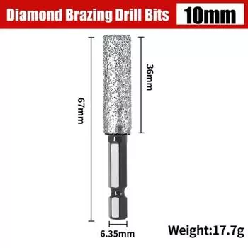 Hexagonal Shank Dry Ceramic Tile Hole Saw Granite Hand Tool for Drilling and Grinding 10mm