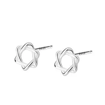 Hexagram Earrings Simple Earrings Temperament Ears Colons and Ear Holes Without Taking Off Earrings Trend