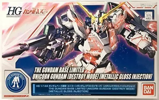 HG Gundam Base Limited Unicorn Gundam Destroy Mode Gloss Mobile Suit Gundam UC 1/144 [Металлическая инъекция] (единорог)