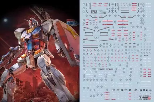 HG RG MG PG RE HiRM Robot MS Наклейка для переноса деталей на воду MG THE ORIGIN Флуоресцентный!! (для 1/100 RX-78-02 Гандам)