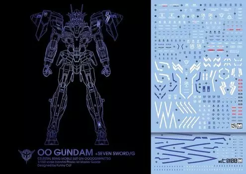 HG RG MG PG RE HiRM Robot MS Водопереносная наклейка для детализации MG 00 Gundam Seven Fluorescent!! (для 1/100 Меч/Г) [Элемент]
