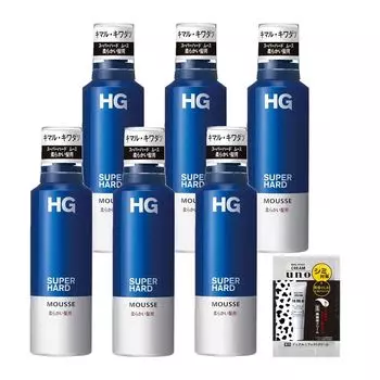 HG Super Hard Mousse Soft Hair Set 180 г x 6 Бонус Сильный Ультра Слабо Ароматизированный Стайлинг [Оптовая покупка] + Стойкий Мужской чистый