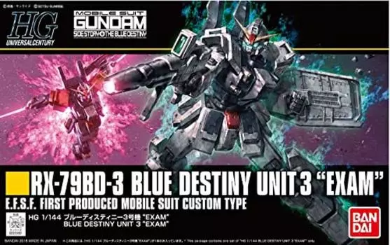 HGUC 1144 Blue Destiny Unit 3 «ЭКЗАМ» Пластиковая модель из «Мобильного костюма Гандама Гайдена» THE BLUE DESTINY