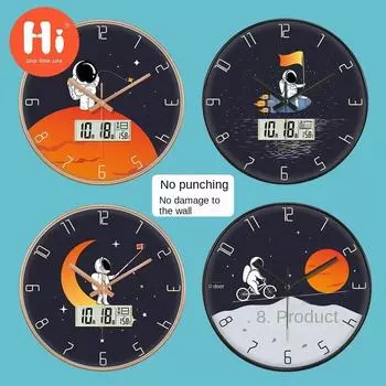 Hi 12-дюймовые светодиодные настенные часы, пластиковые часы, домашний декор, бесшумные настенные часы для гостиной, спальни, дизайн современного искусства