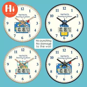 Hi 12-дюймовые светодиодные настенные часы, пластиковые часы, домашний декор, бесшумные настенные часы для гостиной, спальни, дизайн современного искусства