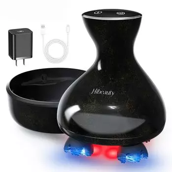 Hibeauty Scalp Beauty Scalp Cleaning Head Spa Высокая яркость Красный светодиод IPX7 Водонепроницаемый Черный Present Head Spa Электрическая щетка для кожи головы Scalp Beauty Scalp чёрный