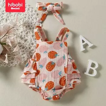 Hibobi, новый летний слинг для маленьких девочек, регулируемый платок с пряжкой клубники, двойной морщинистый треугольный платок Hayi Plus 6-9 Months розовый