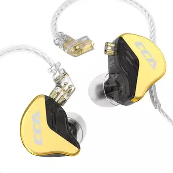 Hifi Kingdom CCA Ultra Thin Diaphragm 10MM Dynamic Wired Earphones Gold Plated Double Needle Pin Monitor Earphones GOLD CRA+ 0.75mm In-Ear (No Mic)