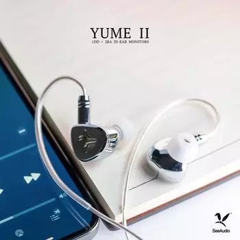 HiFi мониторные наушники SeeAudio YUME II / YUME2 3,5 мм внутриканальные наушники IEM гарнитура проводные наушники, 1DD+2BA
