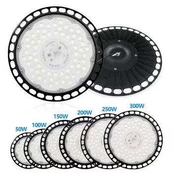 High Bay Light UFO Super Bright AC220V 50W 100W 150W 200W 300W Водонепроницаемые коммерческие промышленные гаражные мастерские гаражные лампы Cold White