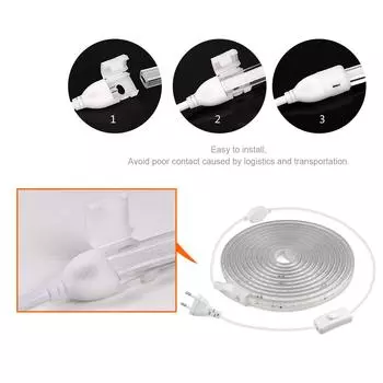 High Brightness 220V LED Strip Lights 2835SMD 120LED/M Garden Outdoor Lamp Waterproof LED Tape Ribbon With EU Power Plug Switch 1m