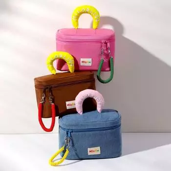 High-Capacity Cute Contrast Color Waterproof Cosmetic Bag for Women розовый