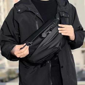 High-Capacity Waterproof Men s Multifunctional Crossbody Messenger Bag чёрный