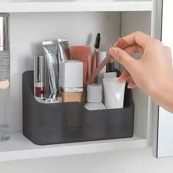 High-class Plastic Makeup Bathroom Storage Box Cosmetic Organizer Desktop MakeUp Jewelry Storage Case Sundries Table Organizer