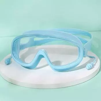 High Definition Large Frame Swimming Goggles Unisex Waterproof Anti-fog Swim Eyewear Sports Supplies Eyeglasses with Earplugs синий