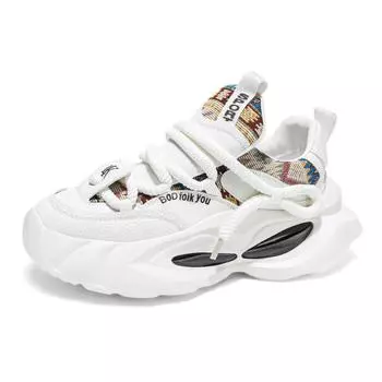 High-end men s shoes 2025 spring new fashion thick sole casual shoes men shock-absorbing sports height-increasing dad-style sneakers 39
