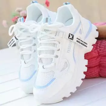 High end popular lightweight and versatile casual shoes for women 2024 new mesh breathable sports shoes outdoor running shoes 35 серый
