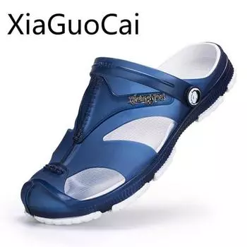 High Fashion Summer Men Sandals Shallow Soft Breathable Male Slippers Outdoors Beach Slides for Students Drop Shipping W15 35 7.5 чёрный