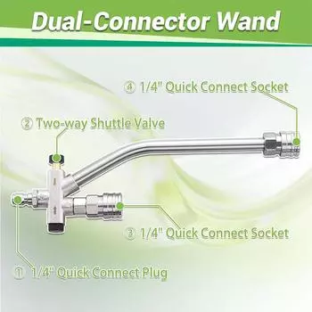 High-pressure Cleaner Free Switching Dual-purpose Stainless Spray PA Connector Accessories Bottle Quick Foam 1/4 Steel Q8C8