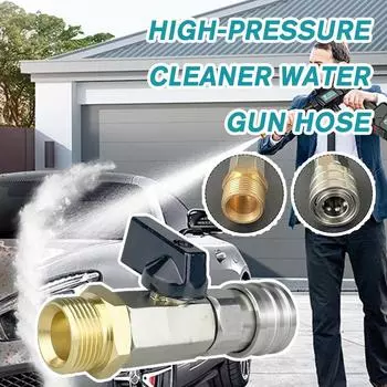 High Pressure Washer Ball Valve Kit 1/4 Quick Connector And M22 14mm For Power Washer Hose Switch On/off Ball Valve Kit S6W8