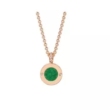High Quality 1:1 S925 Sterling Silver Rose Gold Round Necklace Pendant, Fashion Party Jewelry Gift for Ladies
