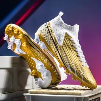 High Quality 2025 Golden Men s Football Boots Society Size 46 Superstar Soccer Shoes Cleats Man Crampon Football Training Shoes 35.5