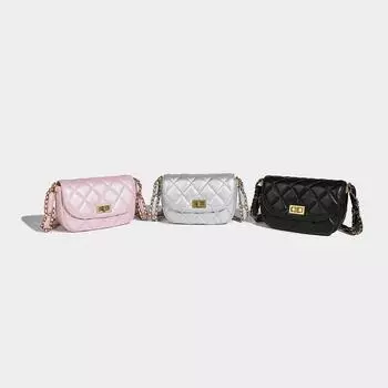 High quality diamond saddle bag women s 2024 trend new silver niche chain bag shoulder messenger bag серебряный
