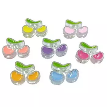 High quality Drip Oil for Necklace Making Fashion Fruit Pendants DIY Jewelry Material Loose Beads Creative 5Pcs Strawberry Acrylic Cherry Cherry фиолетовый