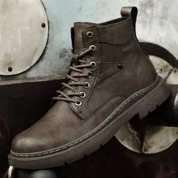 High Quality Male Comfort High Top Walking Shoes Genuine Leather Male Casual Ankle Boots Luxury Brand Warm Winter Boots for Men 37