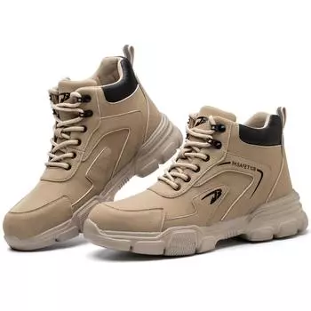 High Quality Medium Top Workman Shoes Anti Slip Steel Toe Shoes Work Boots Safety Shoes 37 песочный