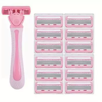 High Quality Men Safety Razor Blade 6-Layer Stainless Steel Shaving Blades Manual Shaver Head